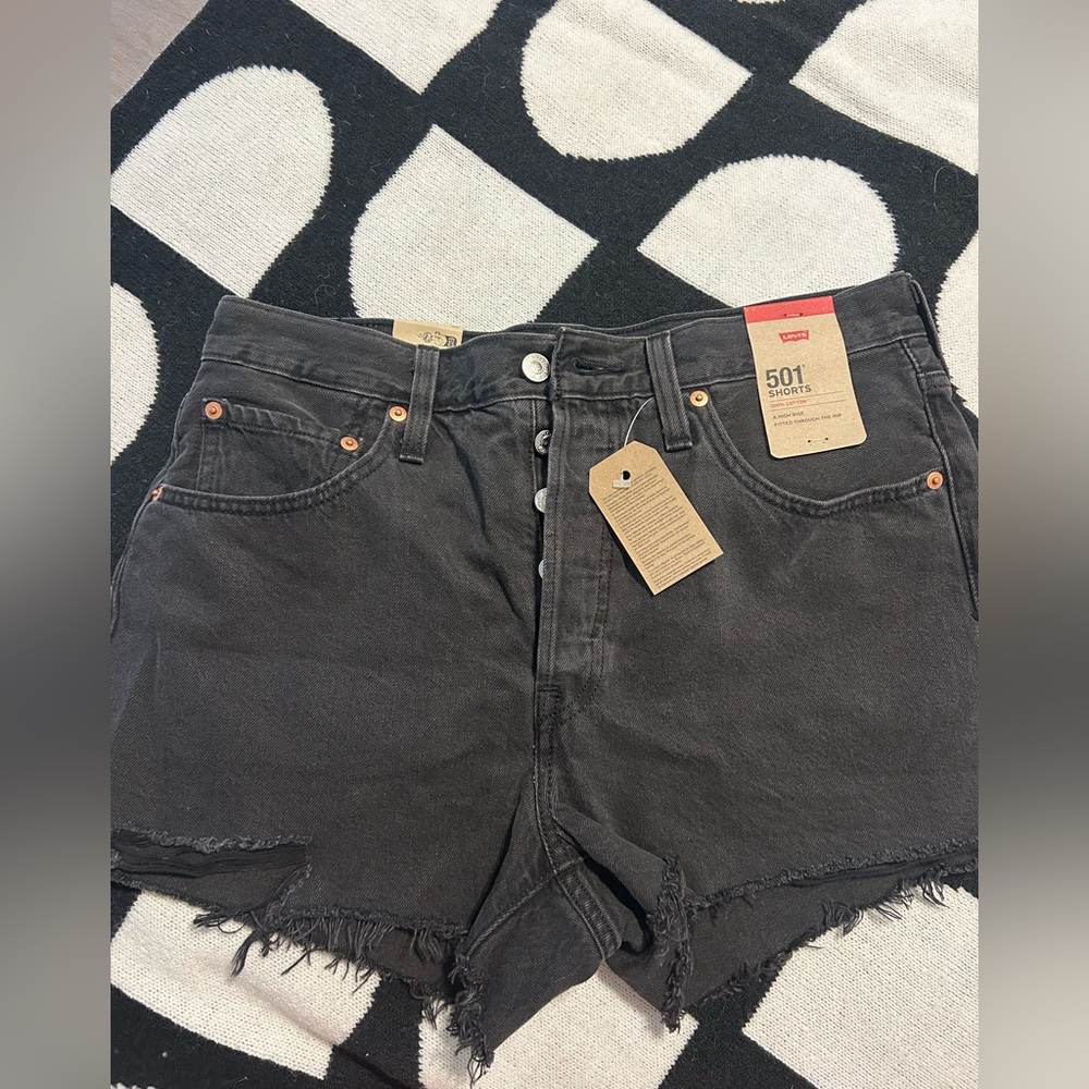 Levi's 501 Black High-Rise Denim Shorts